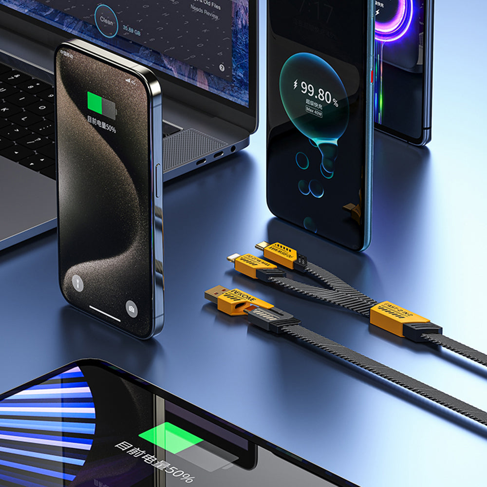 WEKOME WDC-26 4 in 1 1.2m Magnetic Charging Cable 65W Fast Phone Charger 480Mbps IP / USB / Type-C Data Cable WEKOME WDC-26 4 in 1 1.2m Magnetic Charging Cable 65W Fast Phone Charger 480Mbps IP / USB / Type-C Data Cable